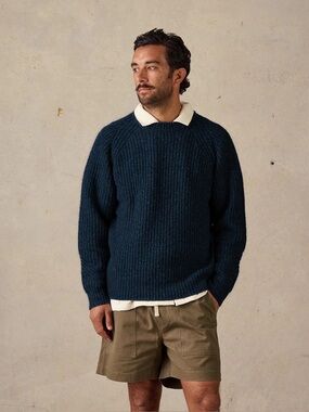 MCTAVISH Fisherman Sweater-Dark Blue